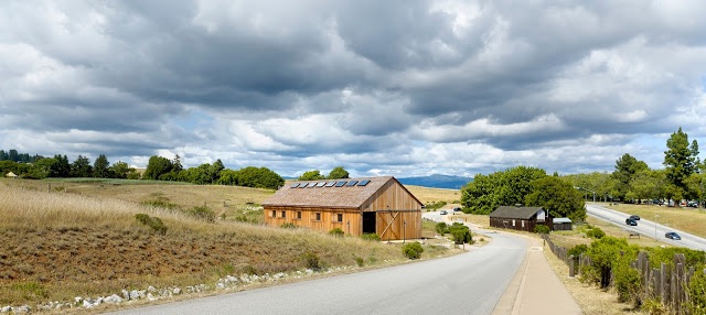 exterior shot of hay barn